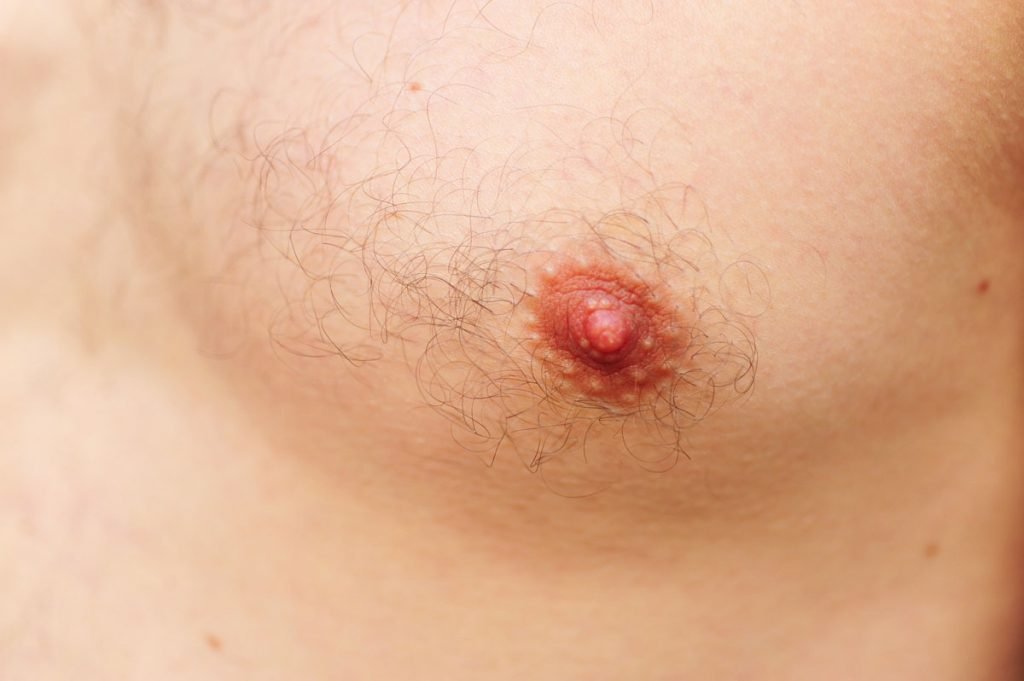 man breast and nipple area
